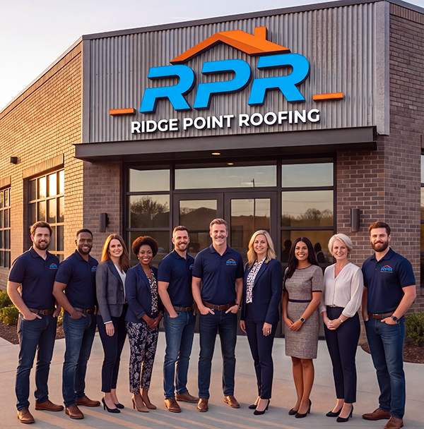 A completed residential roofing project